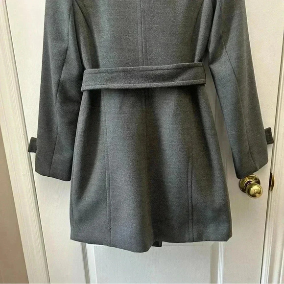 Le Chateau Pea Coat Double Breasted Belted Winter  Coat Charcoal Grey Size XS - Picture 11 of 15